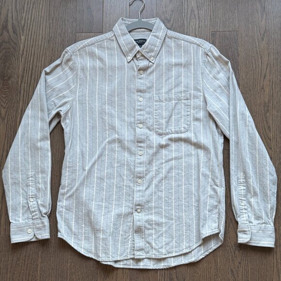 Club Monaco White Striped Casual Button Down Shirt - Picture 1 of 6